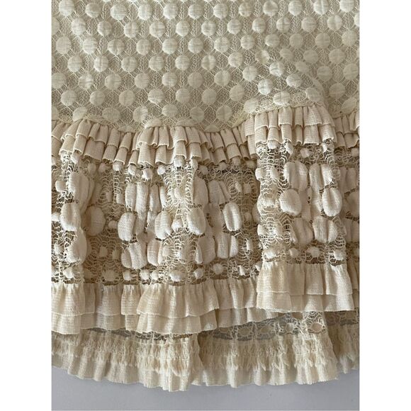 Max Studio Swiss Dot Knit Lace Overlay Mini Skirt M - Picture 4 of 7